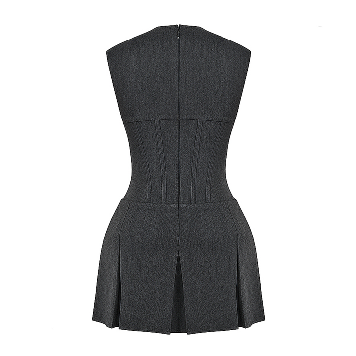 Melody - Solid Corset Pleated Mini Dress