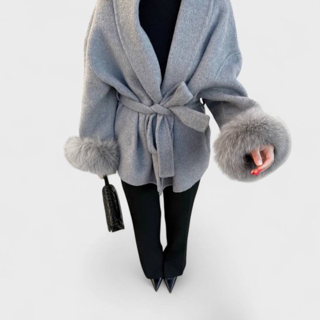 Woolcat | Elegant Coat with Eco-Friendly Faux Fur Details