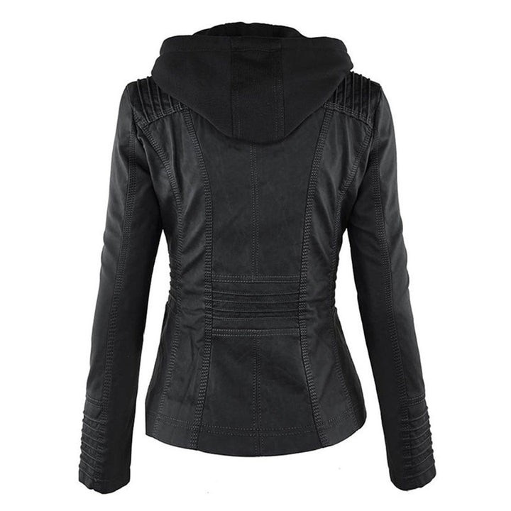 Elora | Chic Hooded Leather Jacket