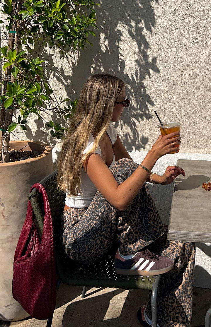 Malou - Leopard Print Straight Fit Jeans