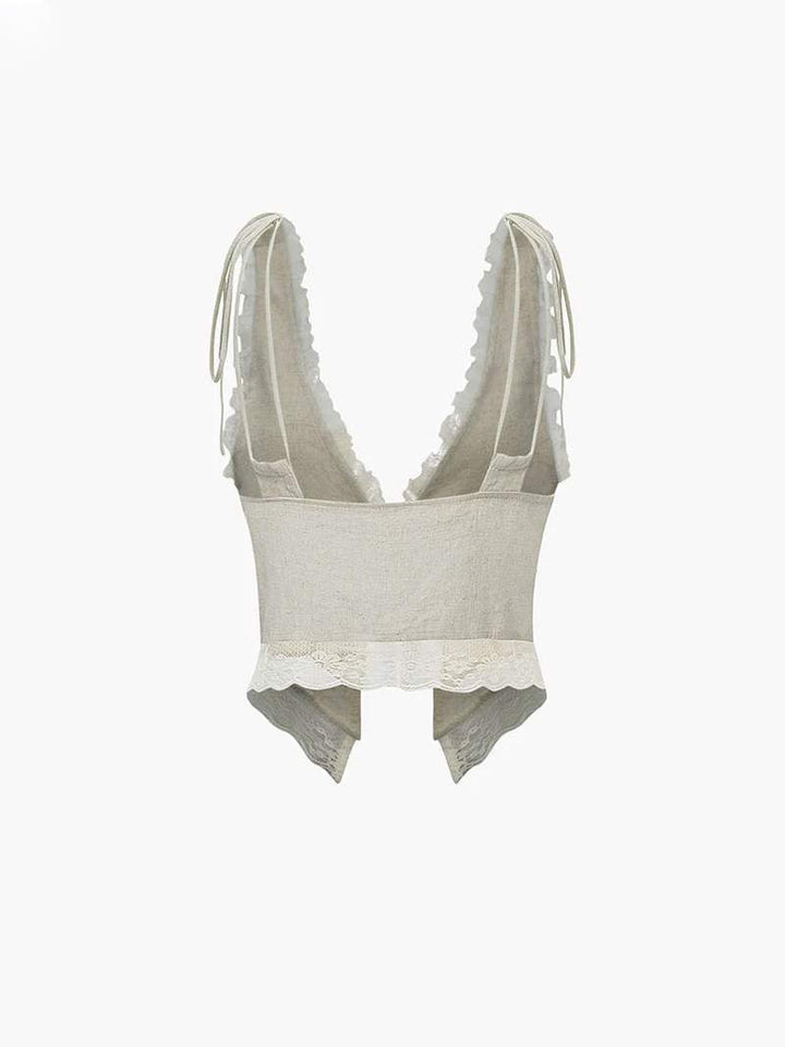 Breeze - Front Tie-Top with Lace Trims